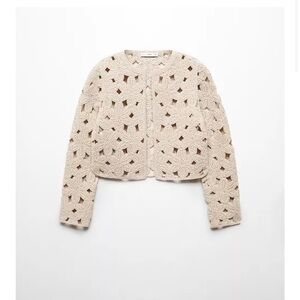Mango brand crochet jacket sz small Paris